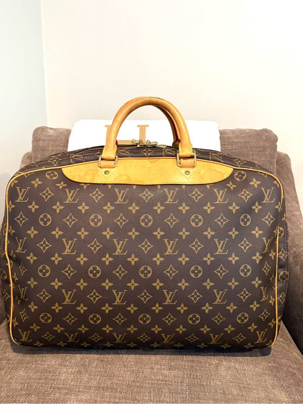 Authentic Louis Vuitton Alizé Poche travel bag M41393 brown monogram LV unisex - Picture 6 of 16
